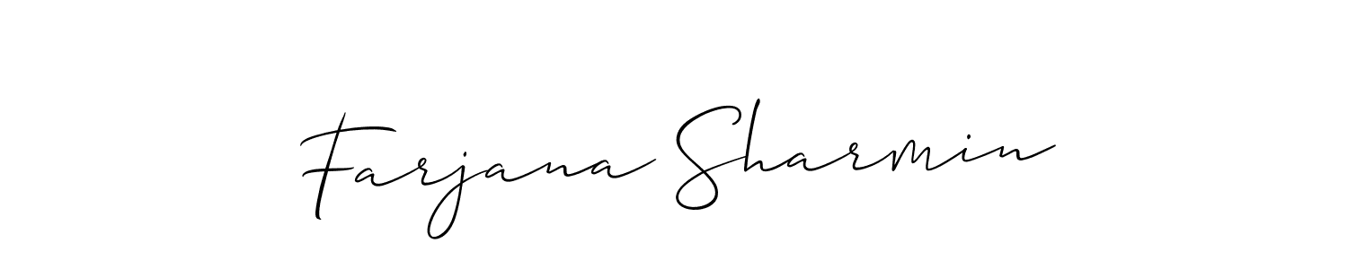 Make a short Farjana Sharmin signature style. Manage your documents anywhere anytime using Allison_Script. Create and add eSignatures, submit forms, share and send files easily. Farjana Sharmin signature style 2 images and pictures png