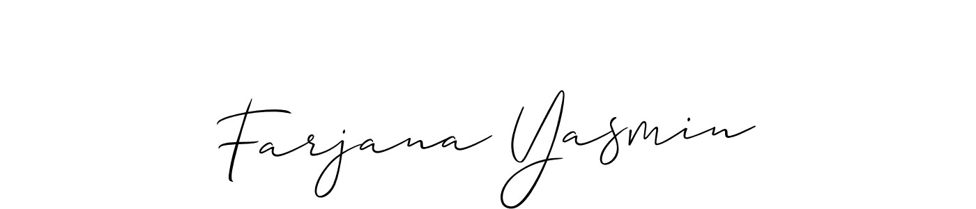 The best way (Allison_Script) to make a short signature is to pick only two or three words in your name. The name Farjana Yasmin include a total of six letters. For converting this name. Farjana Yasmin signature style 2 images and pictures png