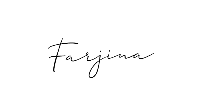 Similarly Allison_Script is the best handwritten signature design. Signature creator online .You can use it as an online autograph creator for name Farjina. Farjina signature style 2 images and pictures png