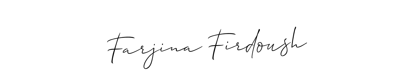 Design your own signature with our free online signature maker. With this signature software, you can create a handwritten (Allison_Script) signature for name Farjina Firdoush. Farjina Firdoush signature style 2 images and pictures png
