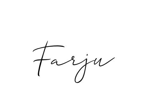Also we have Farju name is the best signature style. Create professional handwritten signature collection using Allison_Script autograph style. Farju signature style 2 images and pictures png