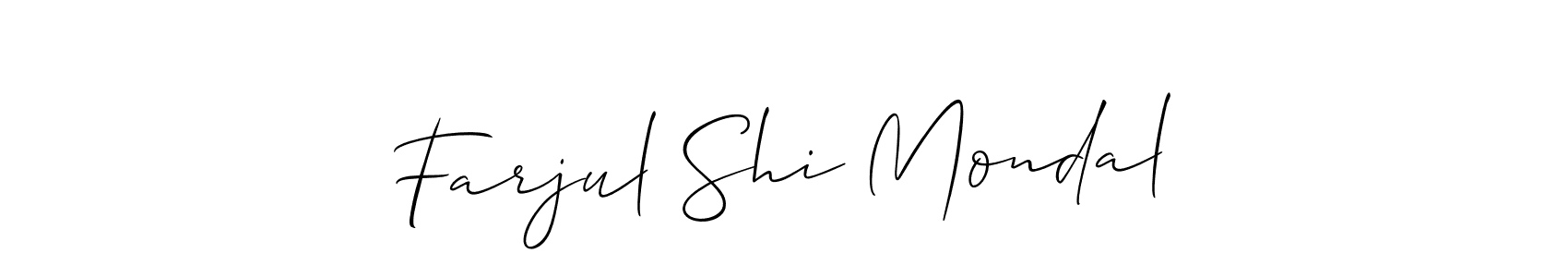 Also You can easily find your signature by using the search form. We will create Farjul Shi Mondal name handwritten signature images for you free of cost using Allison_Script sign style. Farjul Shi Mondal signature style 2 images and pictures png