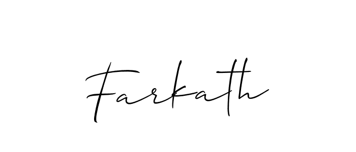 The best way (Allison_Script) to make a short signature is to pick only two or three words in your name. The name Farkath include a total of six letters. For converting this name. Farkath signature style 2 images and pictures png