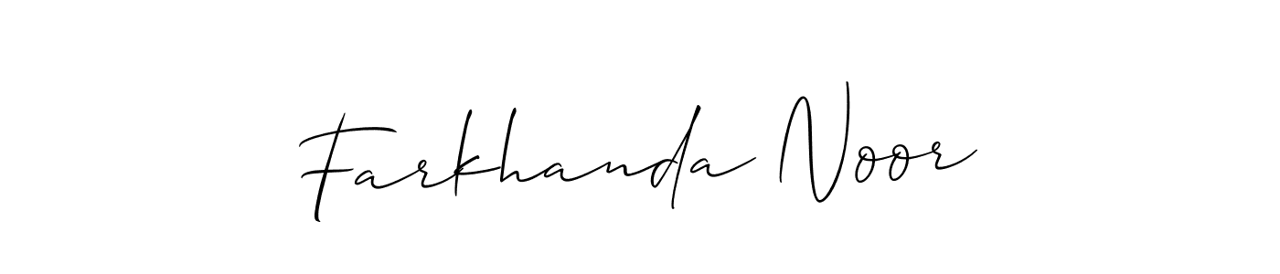 Farkhanda Noor stylish signature style. Best Handwritten Sign (Allison_Script) for my name. Handwritten Signature Collection Ideas for my name Farkhanda Noor. Farkhanda Noor signature style 2 images and pictures png