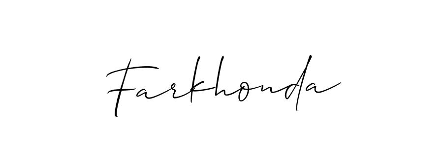 Make a beautiful signature design for name Farkhonda. With this signature (Allison_Script) style, you can create a handwritten signature for free. Farkhonda signature style 2 images and pictures png