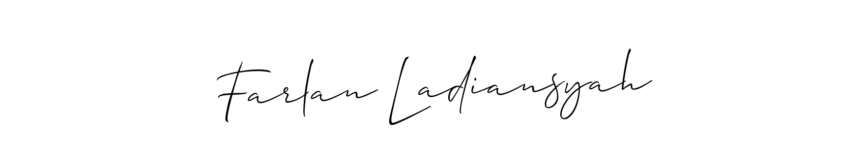 How to Draw Farlan Ladiansyah signature style? Allison_Script is a latest design signature styles for name Farlan Ladiansyah. Farlan Ladiansyah signature style 2 images and pictures png