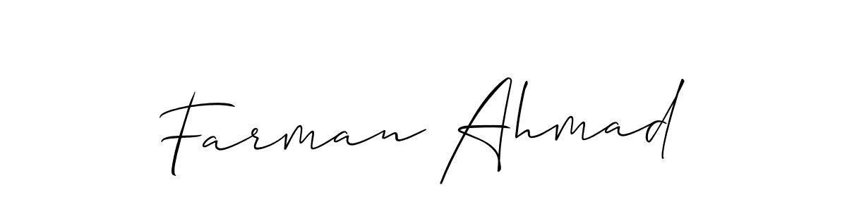 How to make Farman Ahmad signature? Allison_Script is a professional autograph style. Create handwritten signature for Farman Ahmad name. Farman Ahmad signature style 2 images and pictures png