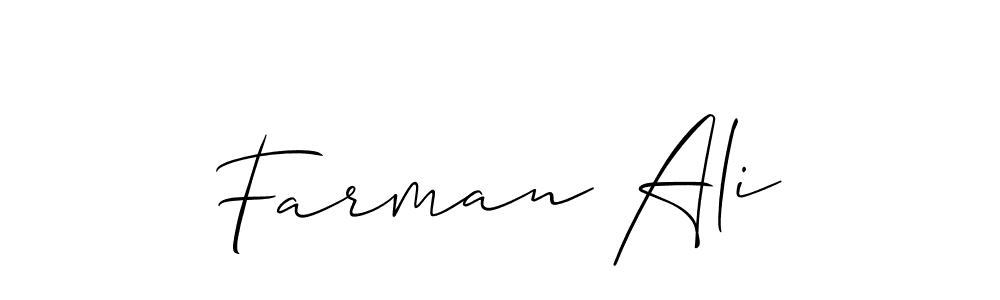 You should practise on your own different ways (Allison_Script) to write your name (Farman Ali) in signature. don't let someone else do it for you. Farman Ali signature style 2 images and pictures png