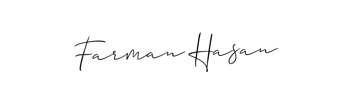 Also You can easily find your signature by using the search form. We will create Farman Hasan name handwritten signature images for you free of cost using Allison_Script sign style. Farman Hasan signature style 2 images and pictures png