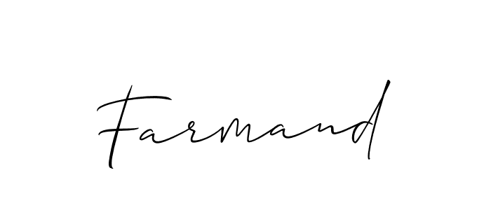 How to make Farmand signature? Allison_Script is a professional autograph style. Create handwritten signature for Farmand name. Farmand signature style 2 images and pictures png