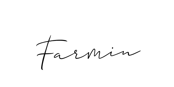 Make a beautiful signature design for name Farmin. With this signature (Allison_Script) style, you can create a handwritten signature for free. Farmin signature style 2 images and pictures png