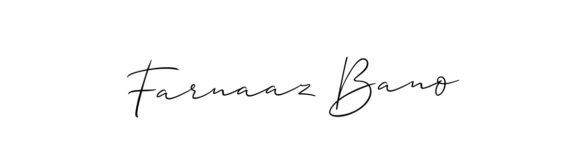 Allison_Script is a professional signature style that is perfect for those who want to add a touch of class to their signature. It is also a great choice for those who want to make their signature more unique. Get Farnaaz Bano name to fancy signature for free. Farnaaz Bano signature style 2 images and pictures png