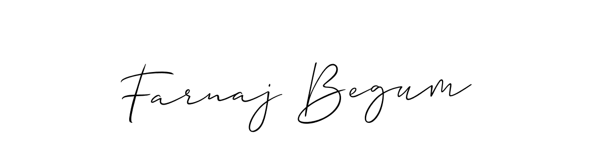 How to make Farnaj Begum name signature. Use Allison_Script style for creating short signs online. This is the latest handwritten sign. Farnaj Begum signature style 2 images and pictures png