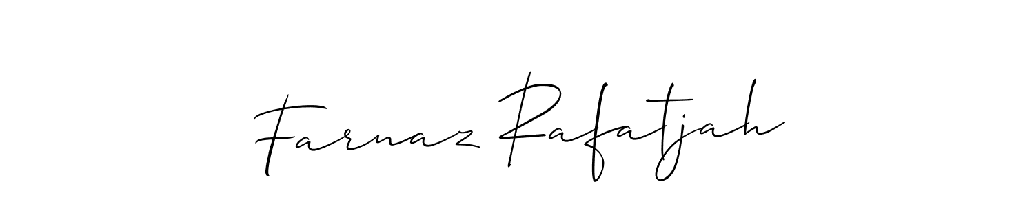Make a beautiful signature design for name Farnaz Rafatjah. With this signature (Allison_Script) style, you can create a handwritten signature for free. Farnaz Rafatjah signature style 2 images and pictures png