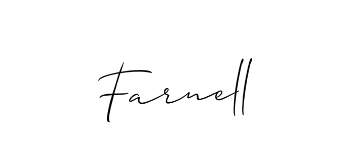 Make a beautiful signature design for name Farnell. With this signature (Allison_Script) style, you can create a handwritten signature for free. Farnell signature style 2 images and pictures png