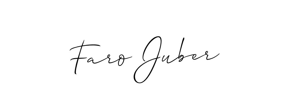 Make a short Faro Juber signature style. Manage your documents anywhere anytime using Allison_Script. Create and add eSignatures, submit forms, share and send files easily. Faro Juber signature style 2 images and pictures png