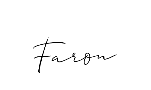 The best way (Allison_Script) to make a short signature is to pick only two or three words in your name. The name Faron include a total of six letters. For converting this name. Faron signature style 2 images and pictures png