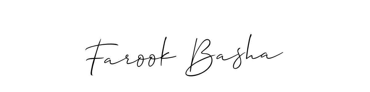 Use a signature maker to create a handwritten signature online. With this signature software, you can design (Allison_Script) your own signature for name Farook Basha. Farook Basha signature style 2 images and pictures png