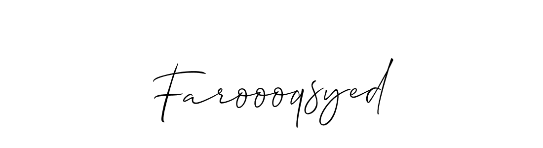 Create a beautiful signature design for name Faroooqsyed. With this signature (Allison_Script) fonts, you can make a handwritten signature for free. Faroooqsyed signature style 2 images and pictures png
