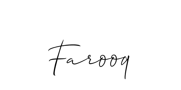 How to make Farooq name signature. Use Allison_Script style for creating short signs online. This is the latest handwritten sign. Farooq signature style 2 images and pictures png