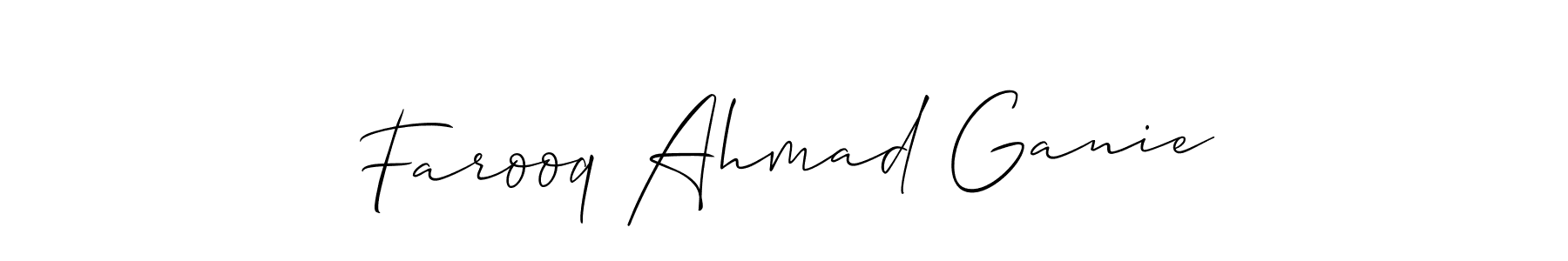 You should practise on your own different ways (Allison_Script) to write your name (Farooq Ahmad Ganie) in signature. don't let someone else do it for you. Farooq Ahmad Ganie signature style 2 images and pictures png