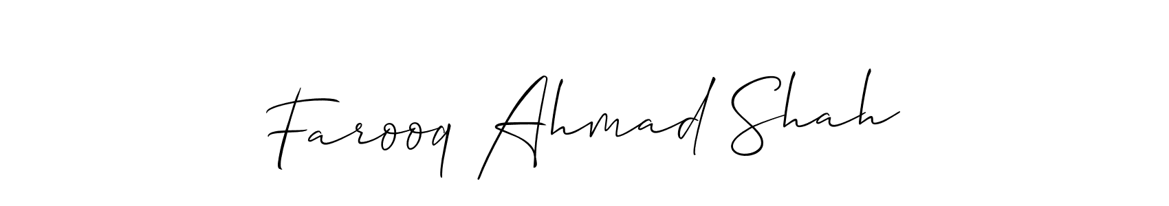 if you are searching for the best signature style for your name Farooq Ahmad Shah. so please give up your signature search. here we have designed multiple signature styles  using Allison_Script. Farooq Ahmad Shah signature style 2 images and pictures png