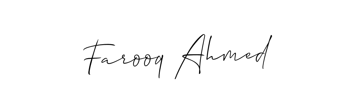 How to make Farooq Ahmed signature? Allison_Script is a professional autograph style. Create handwritten signature for Farooq Ahmed name. Farooq Ahmed signature style 2 images and pictures png