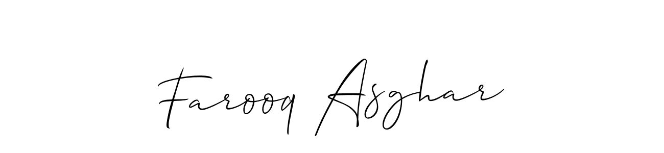 How to make Farooq Asghar name signature. Use Allison_Script style for creating short signs online. This is the latest handwritten sign. Farooq Asghar signature style 2 images and pictures png