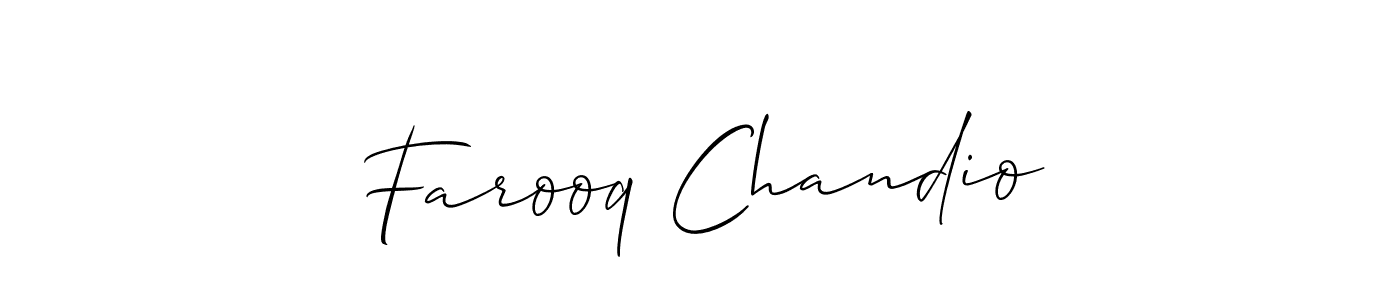 Also we have Farooq Chandio name is the best signature style. Create professional handwritten signature collection using Allison_Script autograph style. Farooq Chandio signature style 2 images and pictures png