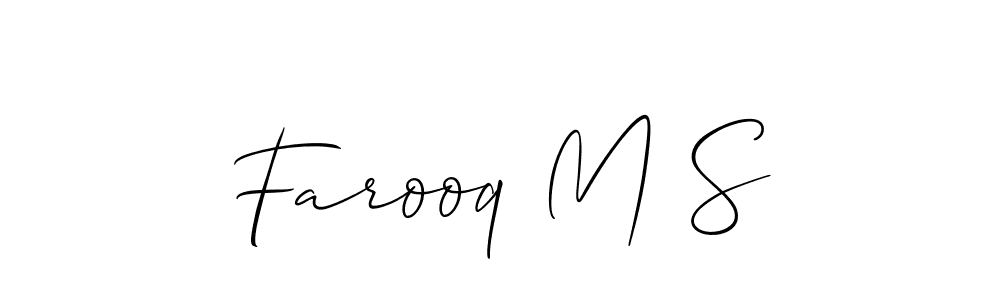 How to make Farooq M S name signature. Use Allison_Script style for creating short signs online. This is the latest handwritten sign. Farooq M S signature style 2 images and pictures png