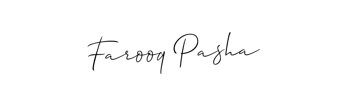 Design your own signature with our free online signature maker. With this signature software, you can create a handwritten (Allison_Script) signature for name Farooq Pasha. Farooq Pasha signature style 2 images and pictures png