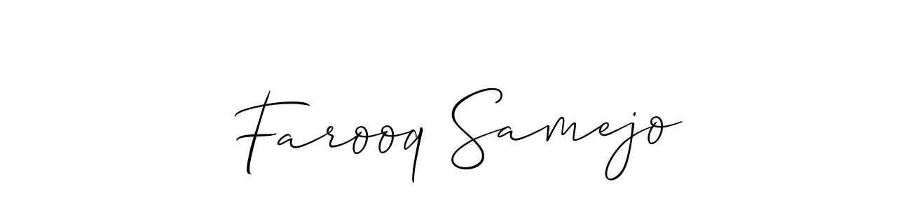 How to make Farooq Samejo signature? Allison_Script is a professional autograph style. Create handwritten signature for Farooq Samejo name. Farooq Samejo signature style 2 images and pictures png