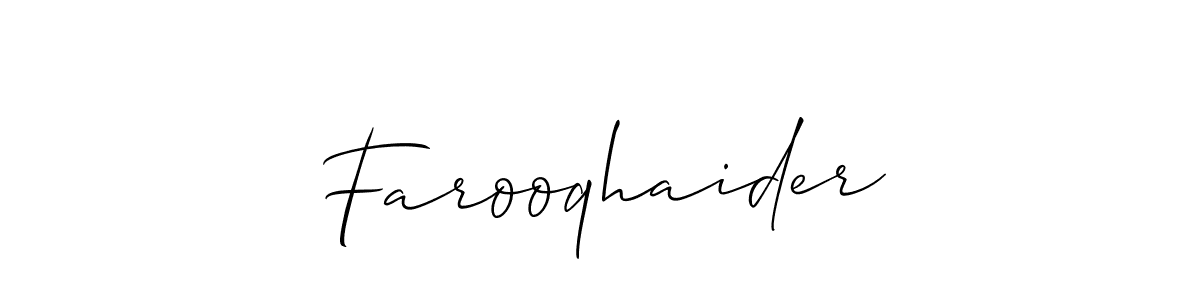 Make a beautiful signature design for name Farooqhaider. With this signature (Allison_Script) style, you can create a handwritten signature for free. Farooqhaider signature style 2 images and pictures png