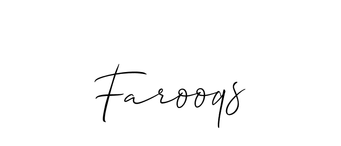 Use a signature maker to create a handwritten signature online. With this signature software, you can design (Allison_Script) your own signature for name Farooqs. Farooqs signature style 2 images and pictures png