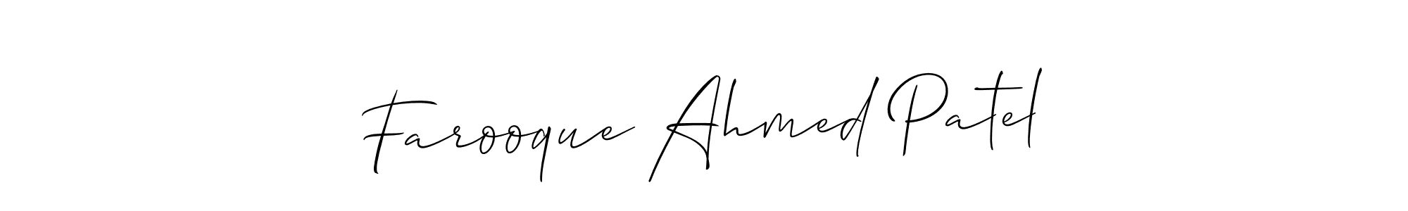 It looks lik you need a new signature style for name Farooque Ahmed Patel. Design unique handwritten (Allison_Script) signature with our free signature maker in just a few clicks. Farooque Ahmed Patel signature style 2 images and pictures png