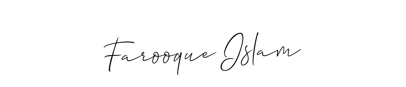 Create a beautiful signature design for name Farooque Islam. With this signature (Allison_Script) fonts, you can make a handwritten signature for free. Farooque Islam signature style 2 images and pictures png