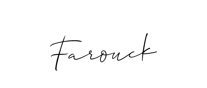 if you are searching for the best signature style for your name Farouck. so please give up your signature search. here we have designed multiple signature styles  using Allison_Script. Farouck signature style 2 images and pictures png