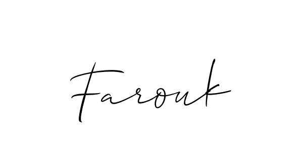 How to make Farouk signature? Allison_Script is a professional autograph style. Create handwritten signature for Farouk name. Farouk signature style 2 images and pictures png