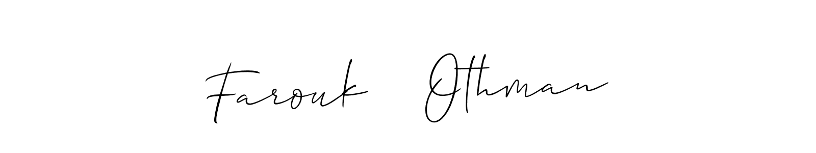 Make a short Farouk    Othman signature style. Manage your documents anywhere anytime using Allison_Script. Create and add eSignatures, submit forms, share and send files easily. Farouk    Othman signature style 2 images and pictures png
