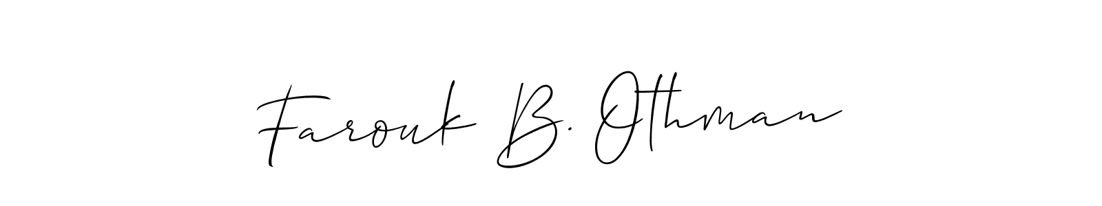 How to make Farouk B. Othman name signature. Use Allison_Script style for creating short signs online. This is the latest handwritten sign. Farouk B. Othman signature style 2 images and pictures png