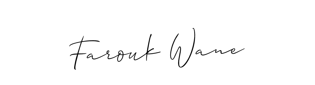 if you are searching for the best signature style for your name Farouk Wane. so please give up your signature search. here we have designed multiple signature styles  using Allison_Script. Farouk Wane signature style 2 images and pictures png