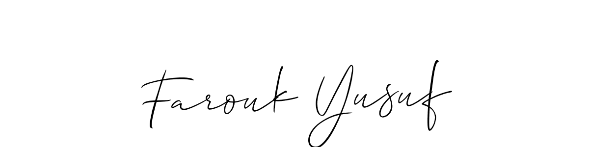 Farouk Yusuf stylish signature style. Best Handwritten Sign (Allison_Script) for my name. Handwritten Signature Collection Ideas for my name Farouk Yusuf. Farouk Yusuf signature style 2 images and pictures png