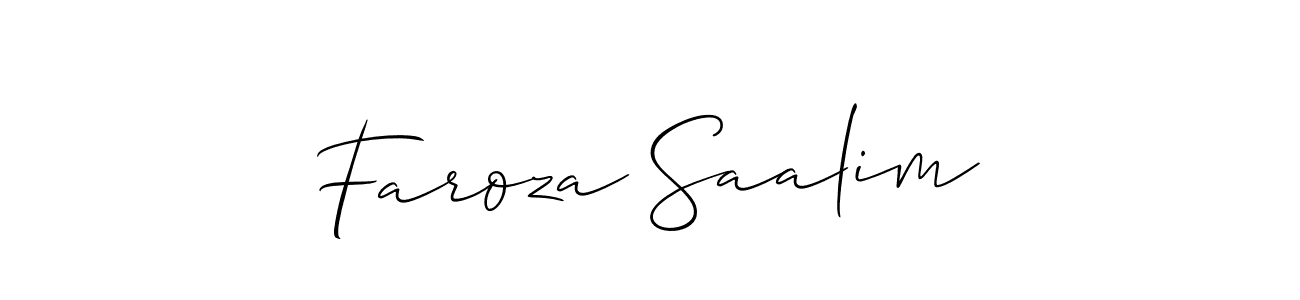 See photos of Faroza Saalim official signature by Spectra . Check more albums & portfolios. Read reviews & check more about Allison_Script font. Faroza Saalim signature style 2 images and pictures png