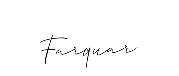 Use a signature maker to create a handwritten signature online. With this signature software, you can design (Allison_Script) your own signature for name Farquar. Farquar signature style 2 images and pictures png