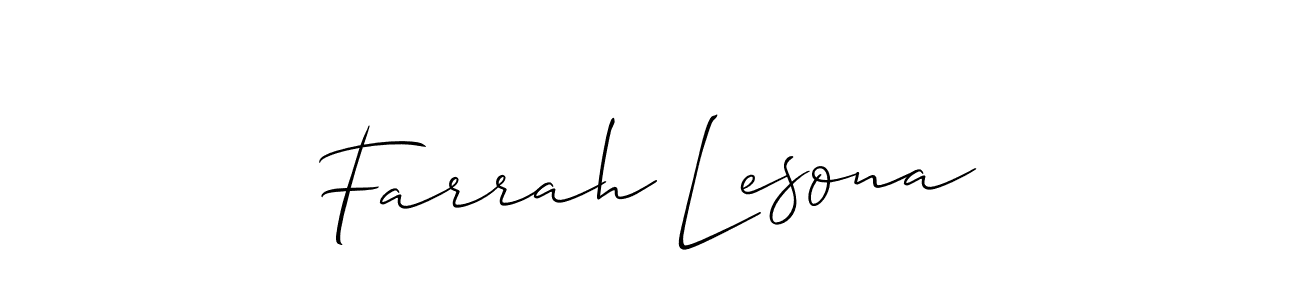 Farrah Lesona stylish signature style. Best Handwritten Sign (Allison_Script) for my name. Handwritten Signature Collection Ideas for my name Farrah Lesona. Farrah Lesona signature style 2 images and pictures png