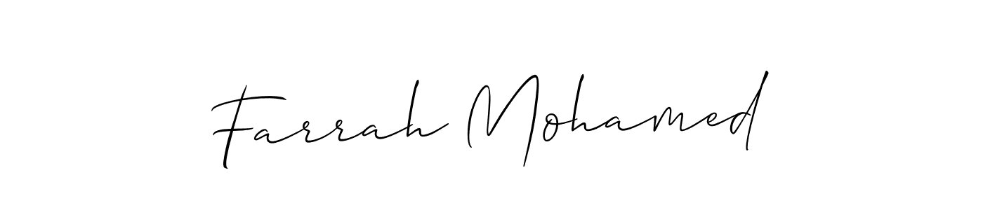 if you are searching for the best signature style for your name Farrah Mohamed. so please give up your signature search. here we have designed multiple signature styles  using Allison_Script. Farrah Mohamed signature style 2 images and pictures png