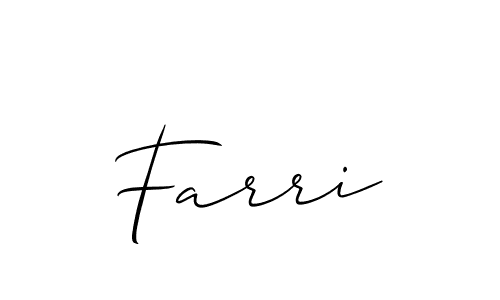 Design your own signature with our free online signature maker. With this signature software, you can create a handwritten (Allison_Script) signature for name Farri. Farri signature style 2 images and pictures png
