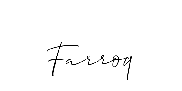 Make a beautiful signature design for name Farroq. With this signature (Allison_Script) style, you can create a handwritten signature for free. Farroq signature style 2 images and pictures png