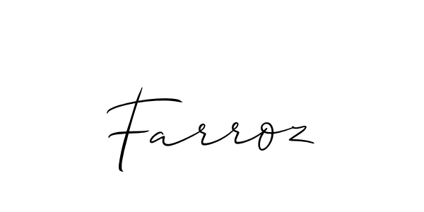 Farroz stylish signature style. Best Handwritten Sign (Allison_Script) for my name. Handwritten Signature Collection Ideas for my name Farroz. Farroz signature style 2 images and pictures png