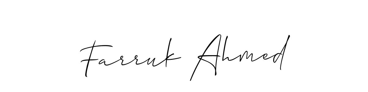 Allison_Script is a professional signature style that is perfect for those who want to add a touch of class to their signature. It is also a great choice for those who want to make their signature more unique. Get Farruk Ahmed name to fancy signature for free. Farruk Ahmed signature style 2 images and pictures png